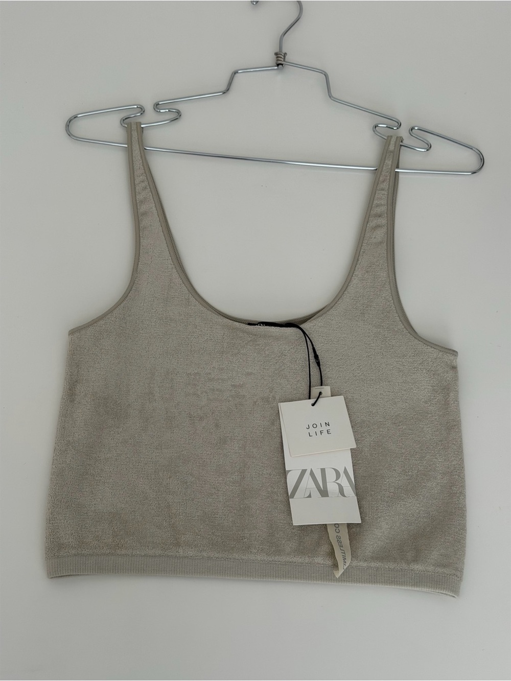 ZARA beige scoop crop camisole